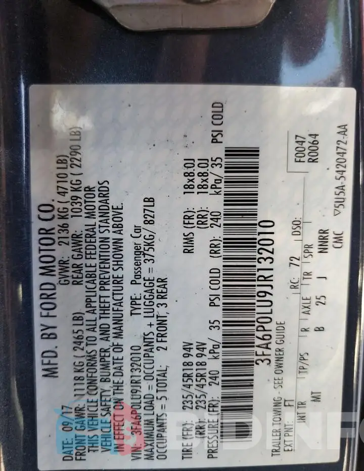 3FA6P0LU9JR132010 Photo# 12