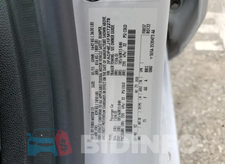 3FADP4EJ1FM172278 Photo# 12
