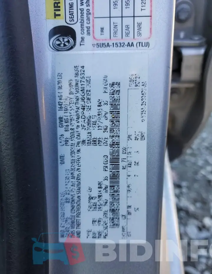 3FADP4EJ6GM175324 Photo# 12