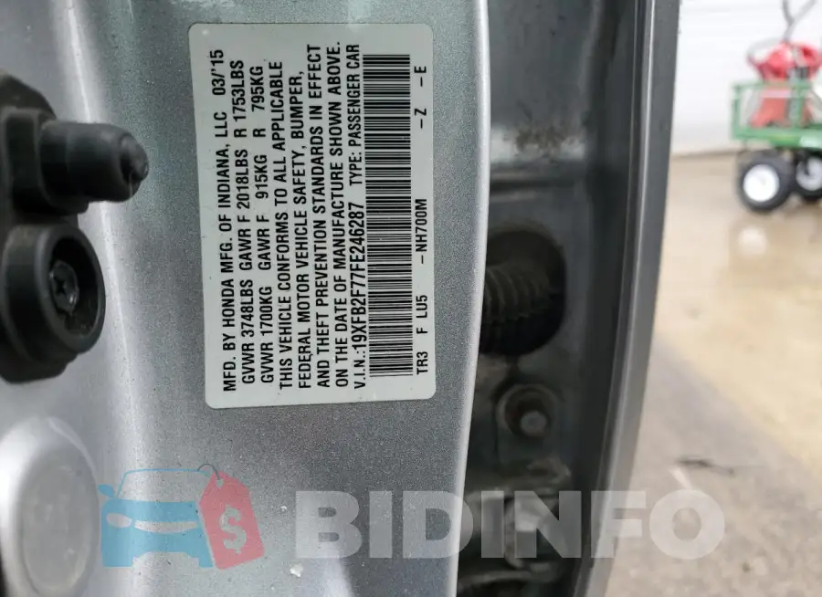 19XFB2F77FE246287 Photo# 12