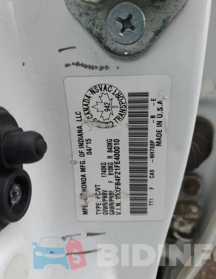19XFB4F21FE400010 Photo# 12