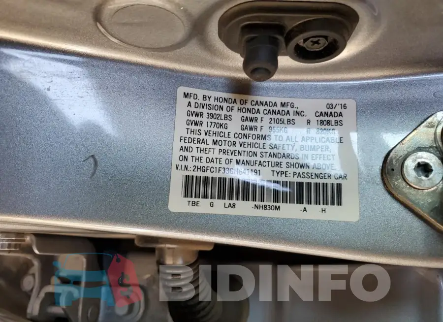 2HGFC1F33GH641191 Photo# 12