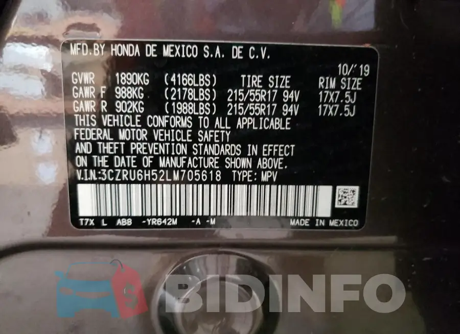3CZRU6H52LM705618 Photo# 12
