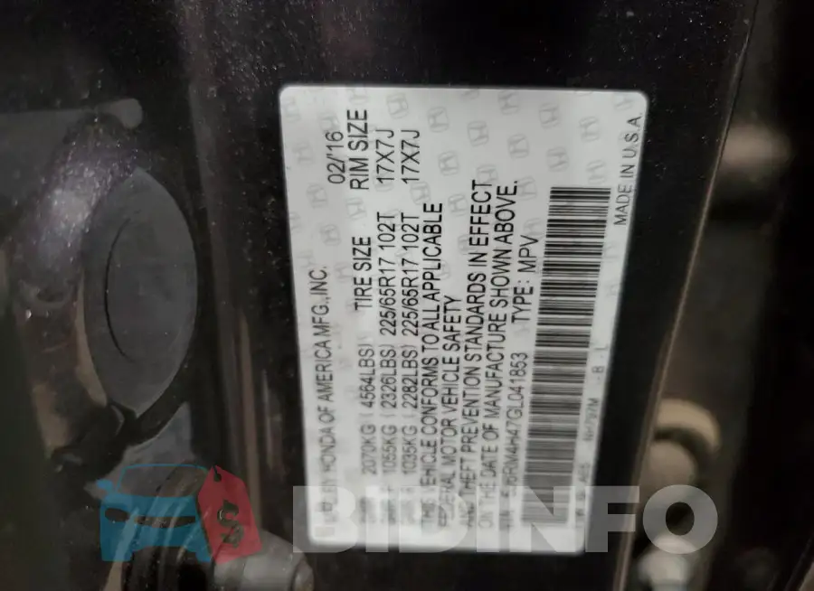 5J6RM4H47GL041853 Photo# 13