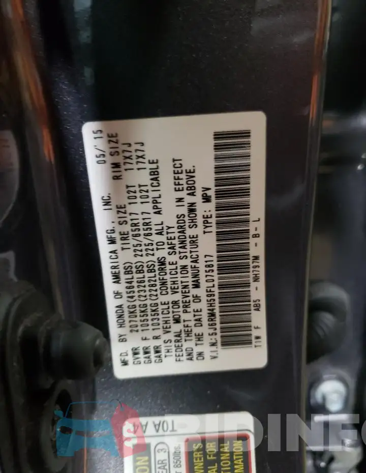 5J6RM4H59FL075817 Photo# 12