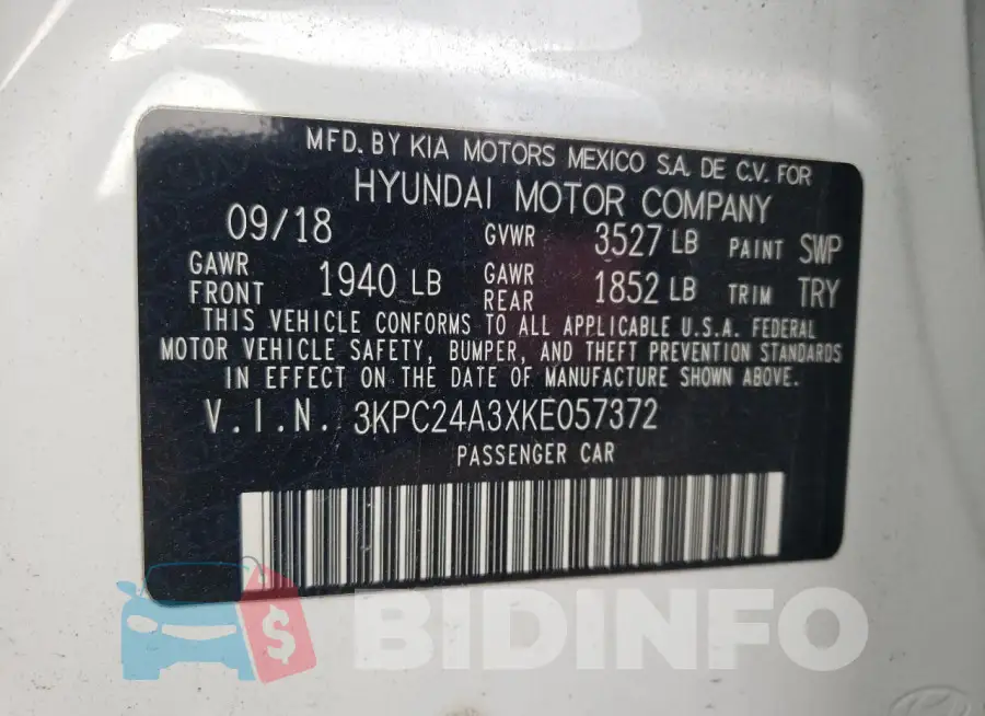 3KPC24A3XKE057372 Photo# 12