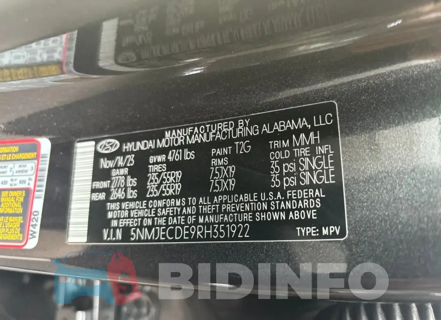 5NMJECDE9RH351922 Photo# 10
