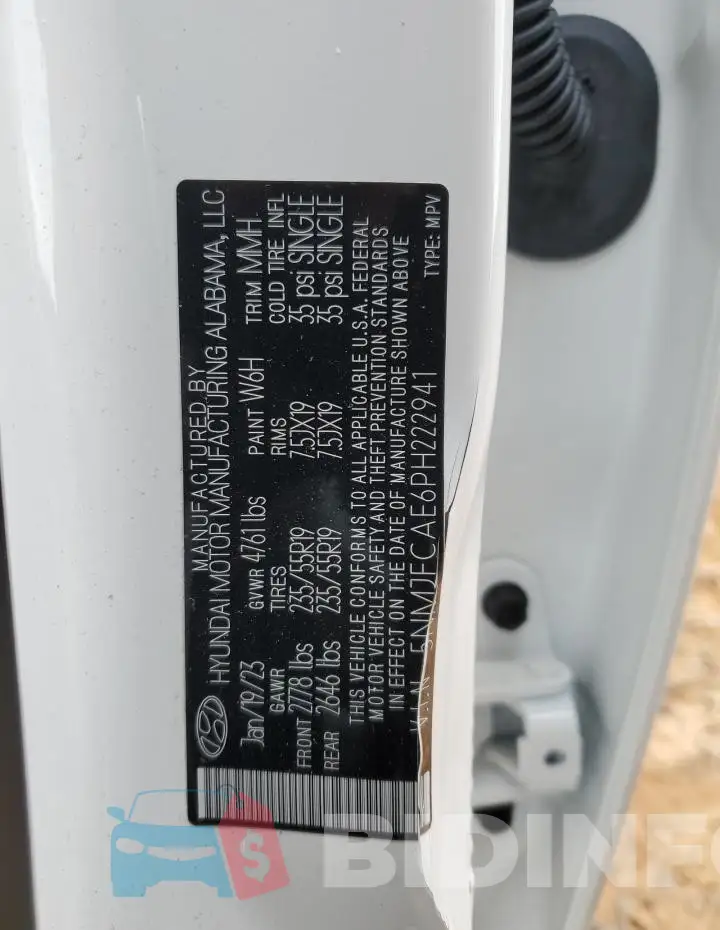 5NMJFCAE6PH222941 Photo# 13