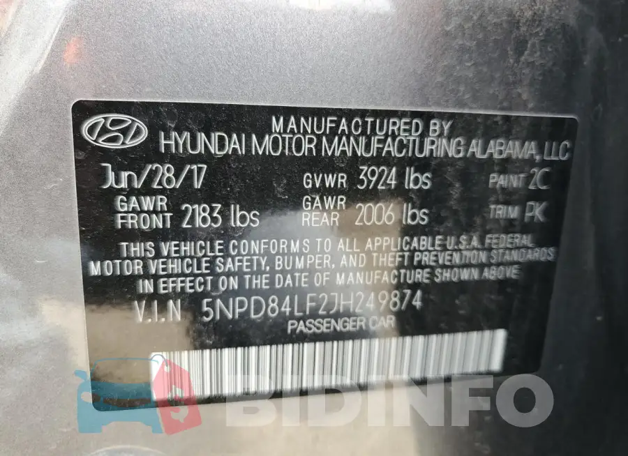 5NPD84LF2JH249874 Photo# 12