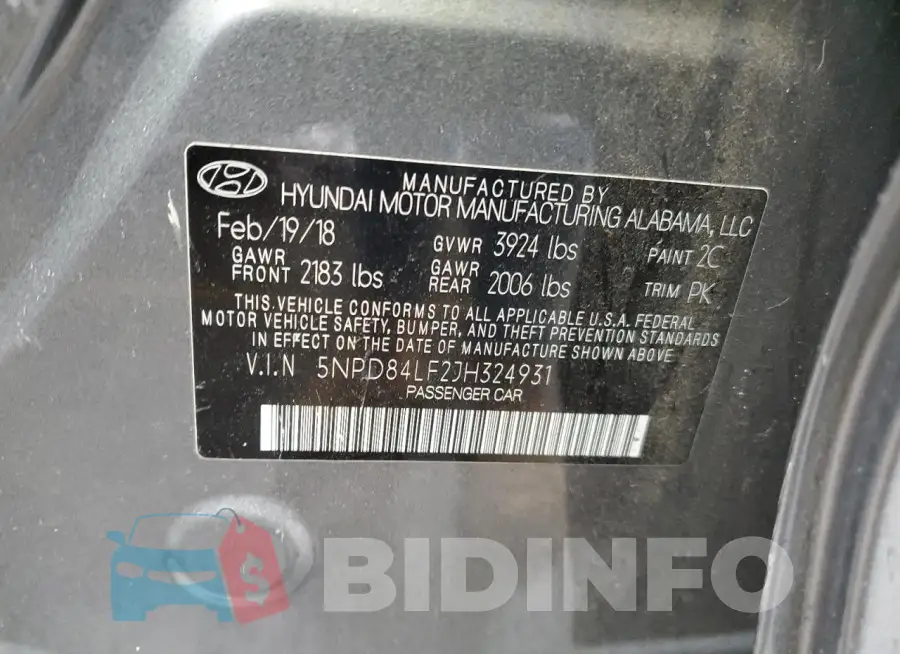 5NPD84LF2JH324931 Photo# 12