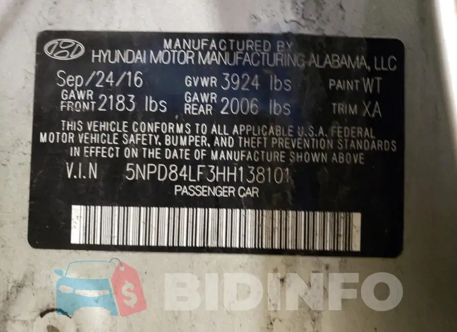 5NPD84LF3HH138101 Photo# 12