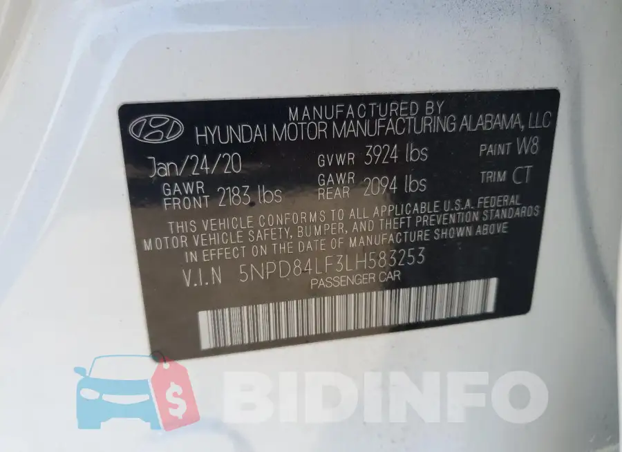 5NPD84LF3LH583253 Photo# 12