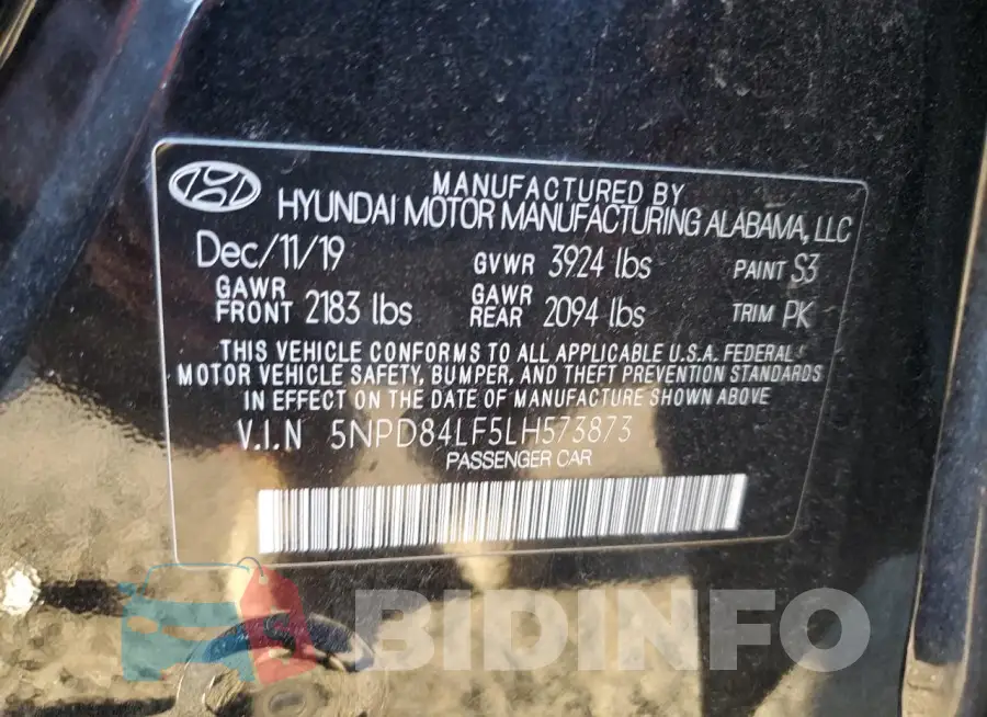 5NPD84LF5LH573873 Photo# 13