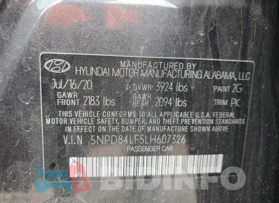 5NPD84LF5LH607326 Photo# 12