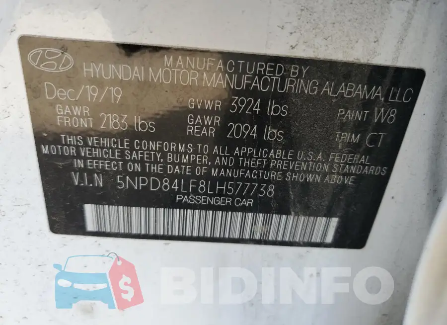 5NPD84LF8LH577738 Photo# 12