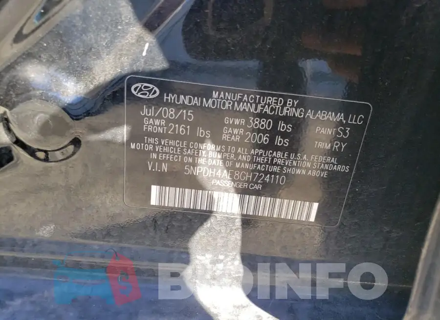 5NPDH4AE8GH724110 Photo# 12
