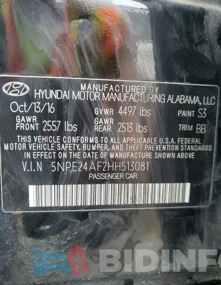 5NPE24AF2HH513081 Photo# 13