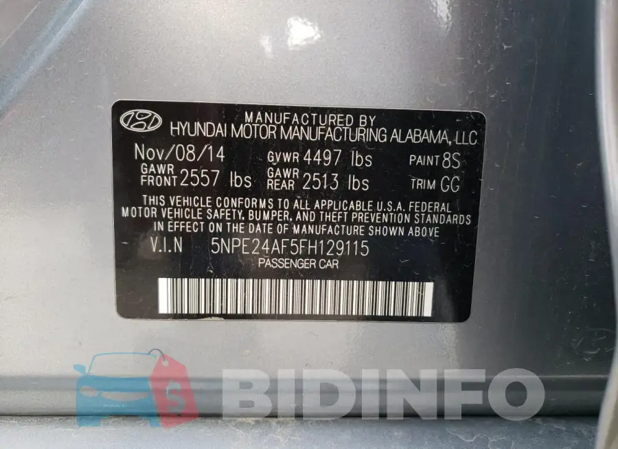 5NPE24AF5FH129115 Photo# 12