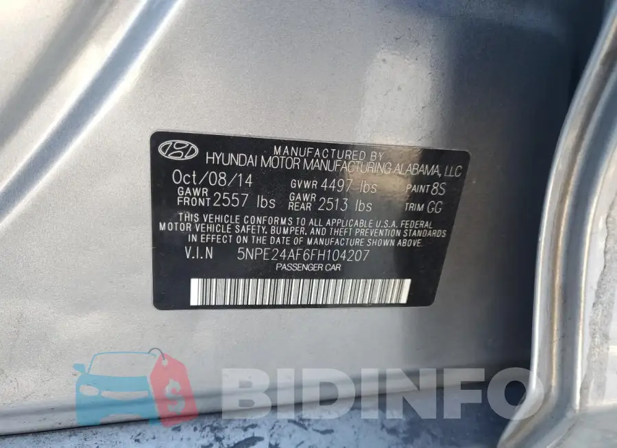 5NPE24AF6FH104207 Photo# 12