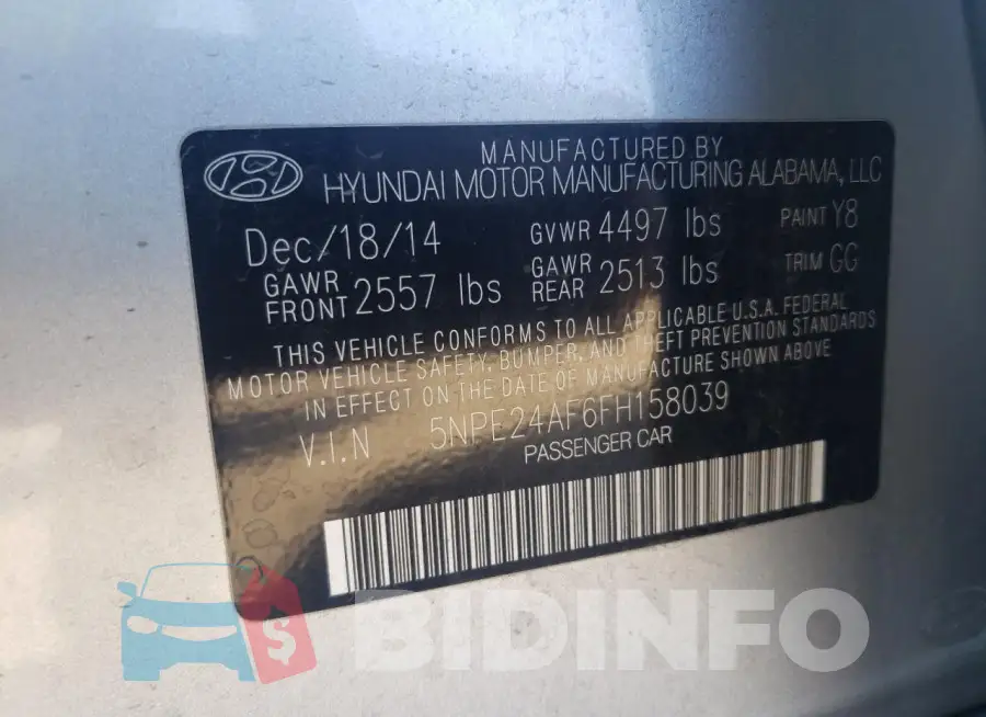 5NPE24AF6FH158039 Photo# 12
