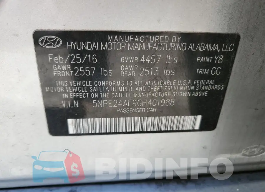 5NPE24AF9GH401988 Photo# 12