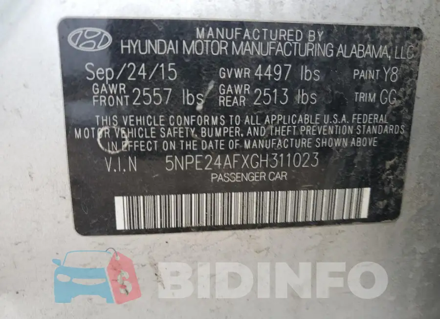 5NPE24AFXGH311023 Photo# 12
