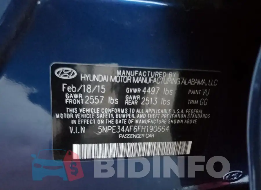 5NPE34AF6FH190664 Photo# 13