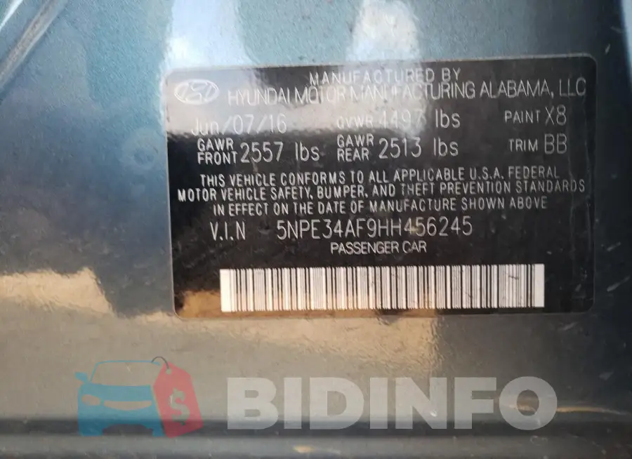 5NPE34AF9HH456245 Photo# 13