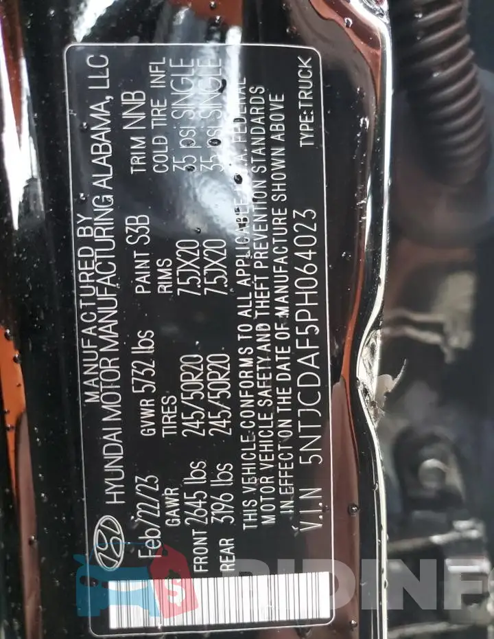5NTJCDAF5PH064023 Photo# 13