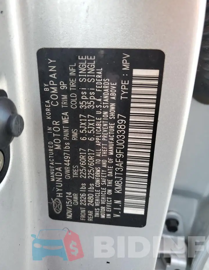 KM8JT3AF9FU033897 Photo# 12