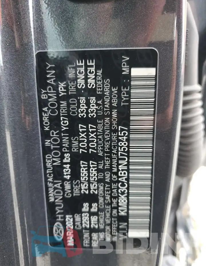 KM8K3CAB1NU758457 Photo# 12