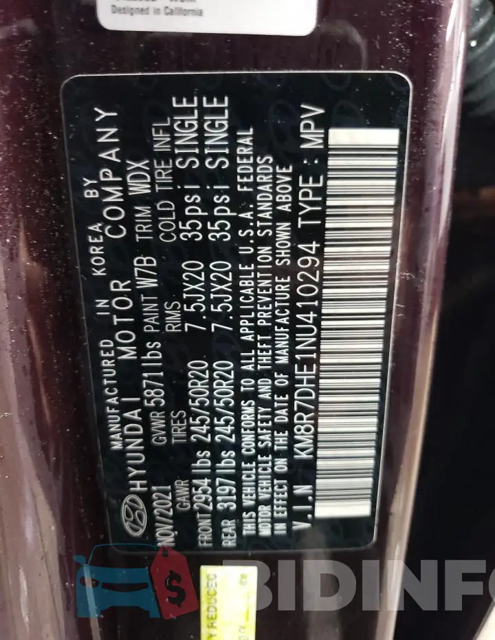 KM8R7DHE1NU410294 Photo# 12