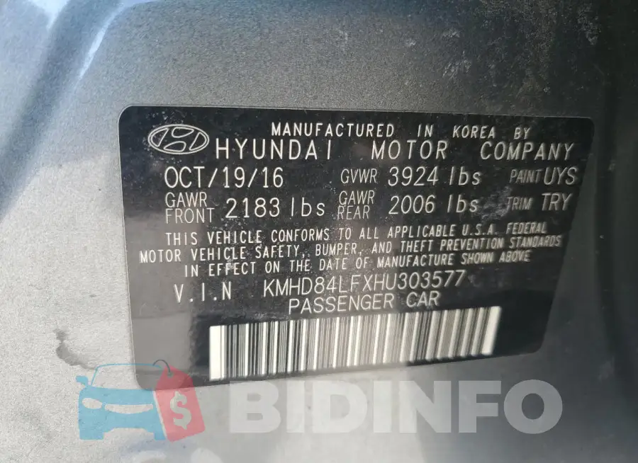 KMHD84LFXHU303577 Photo# 12