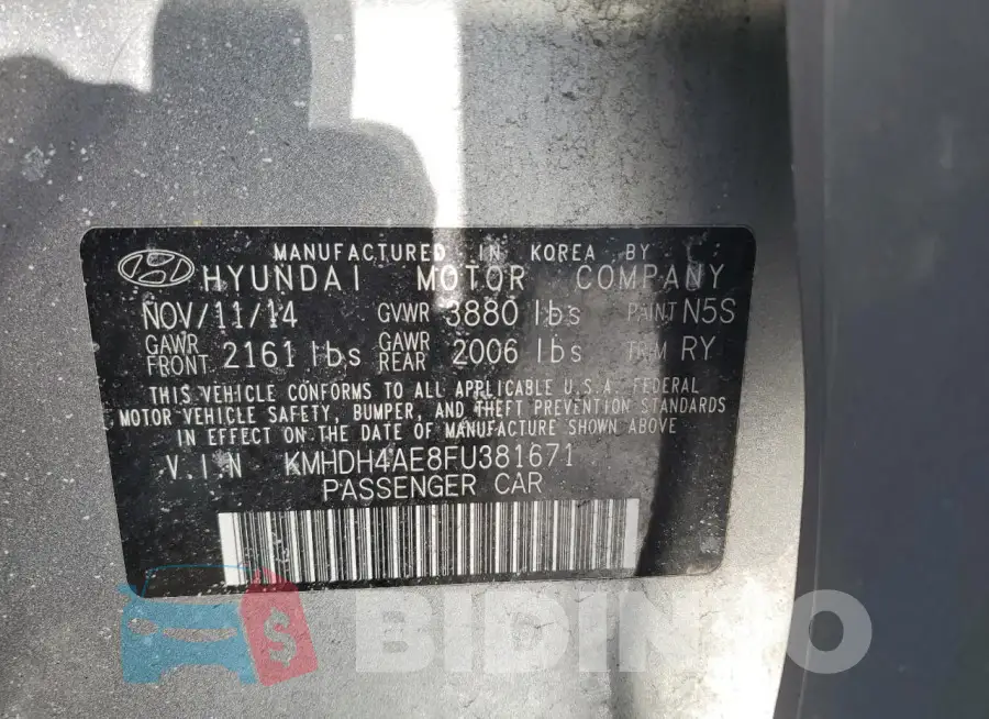 KMHDH4AE8FU381671 Photo# 12