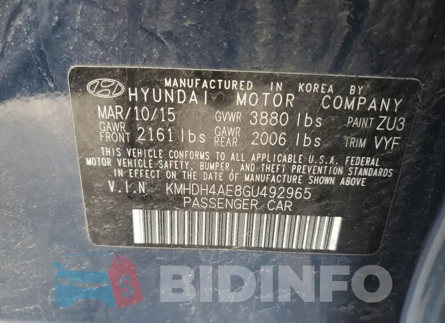 KMHDH4AE8GU492965 Photo# 13