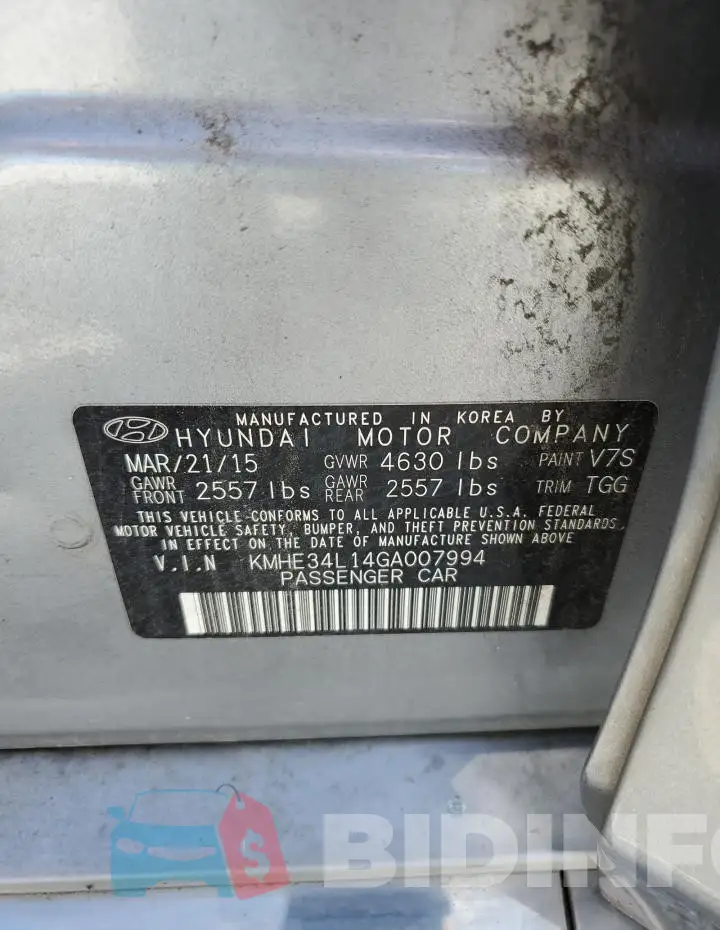 KMHE34L14GA007994 Photo# 12