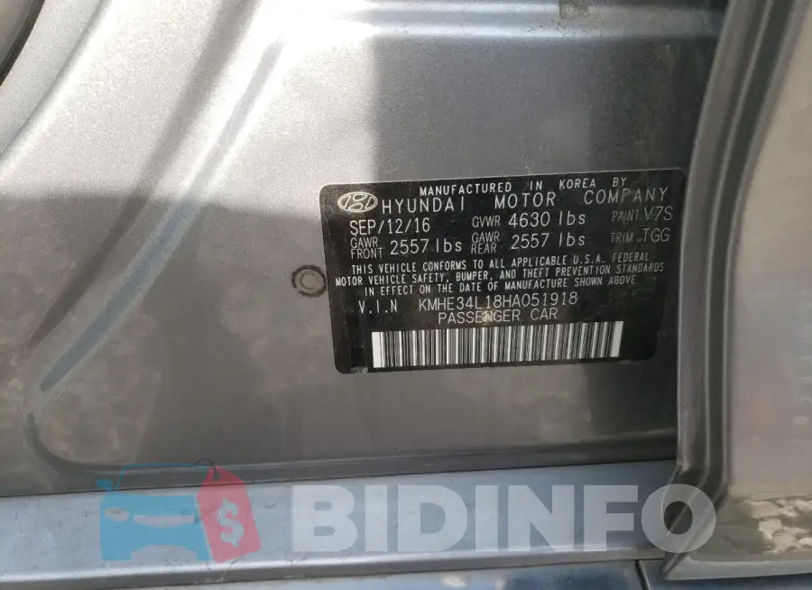 KMHE34L18HA051918 Photo# 12