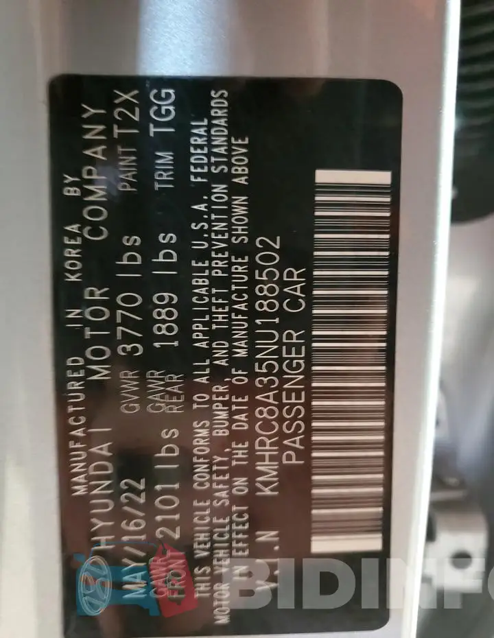 KMHRC8A35NU188502 Photo# 13