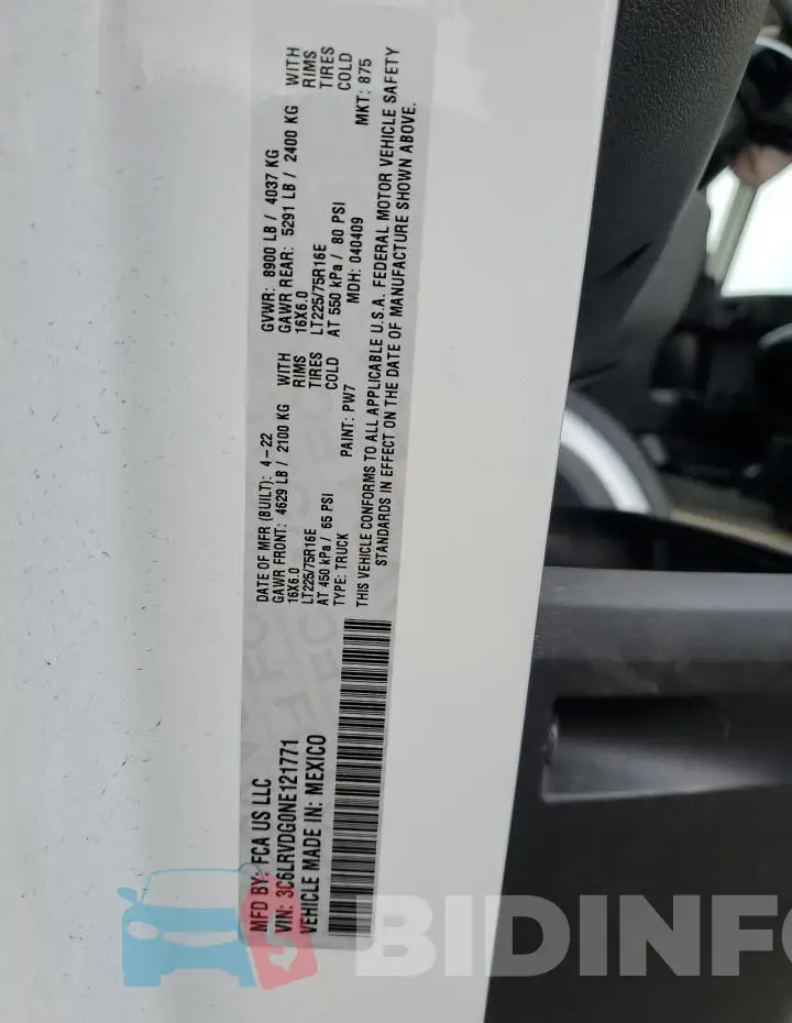 3C6LRVDG0NE121771 Photo# 14