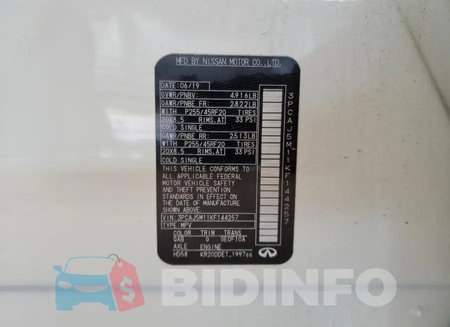 3PCAJ5M11KF144257 Photo# 12
