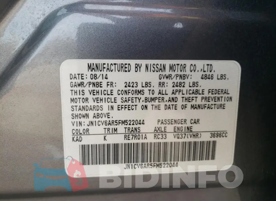 JN1CV6AR5FM522044 Photo# 12