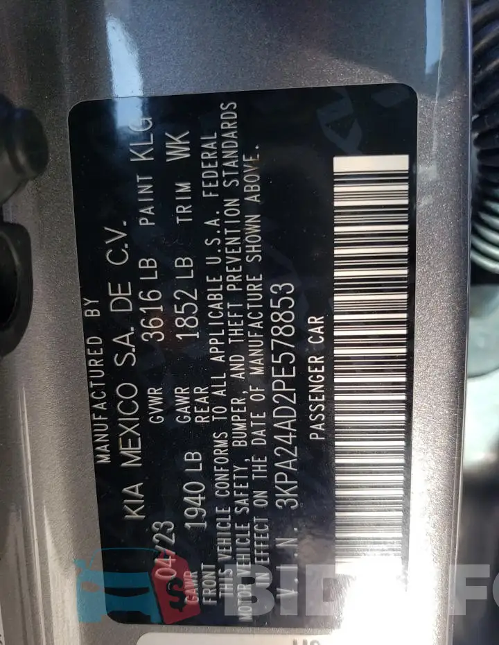 3KPA24AD2PE578853 Photo# 12