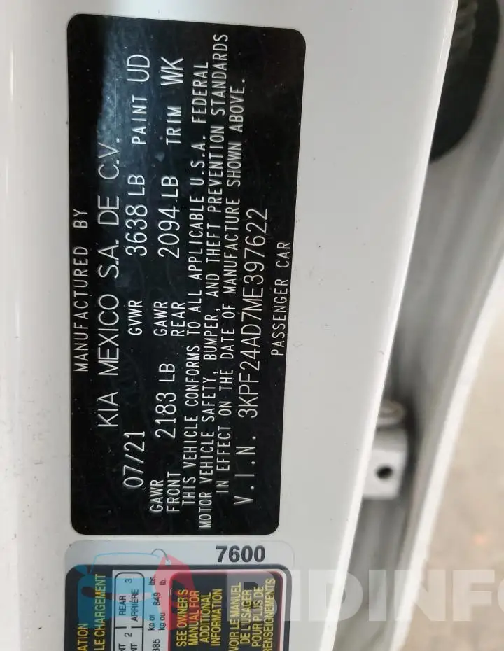 3KPF24AD7ME397622 Photo# 12