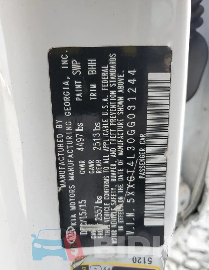 5XXGT4L30GG031244 Photo# 12