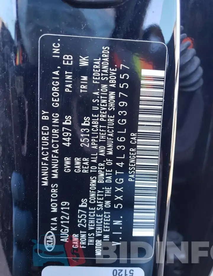 5XXGT4L36LG397557 Photo# 12