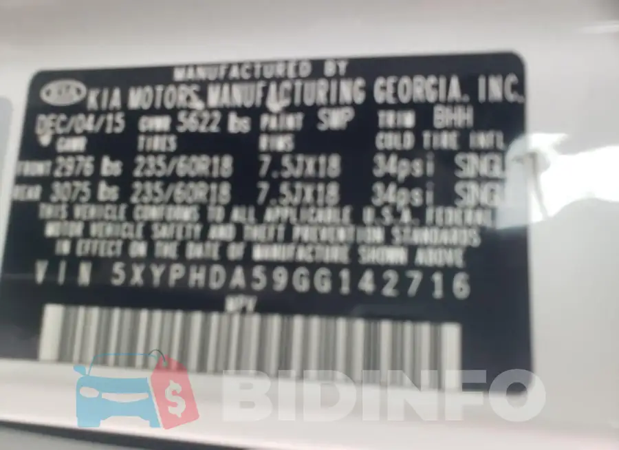 5XYPHDA59GG142716 Photo# 13
