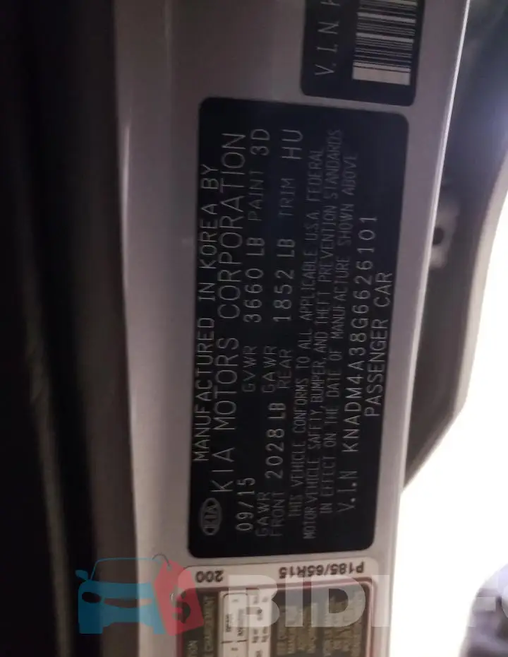 KNADM4A38G6626101 Photo# 12