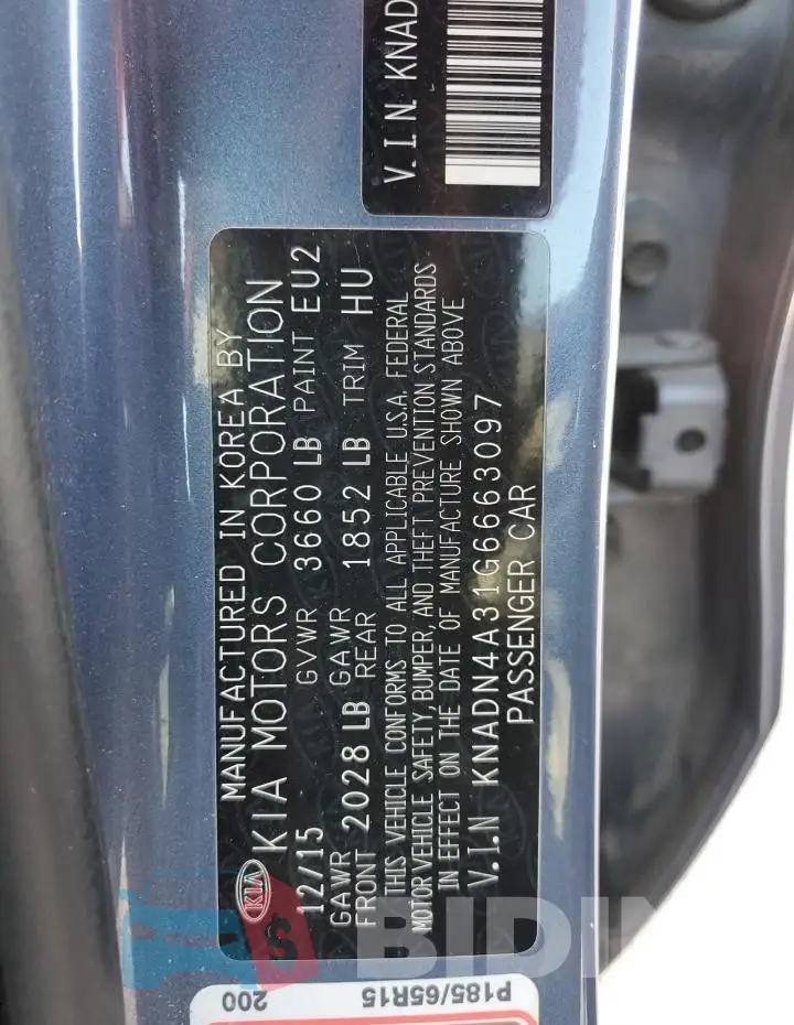 KNADN4A31G6663097 Photo# 12