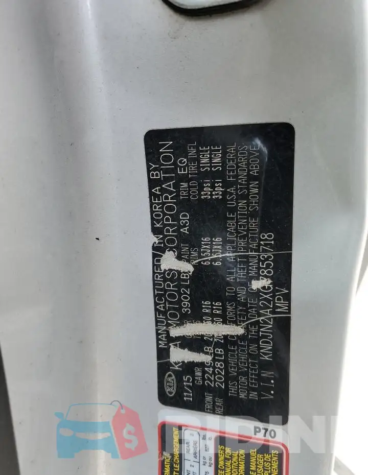 KNDJN2A2XG7853718 Photo# 12