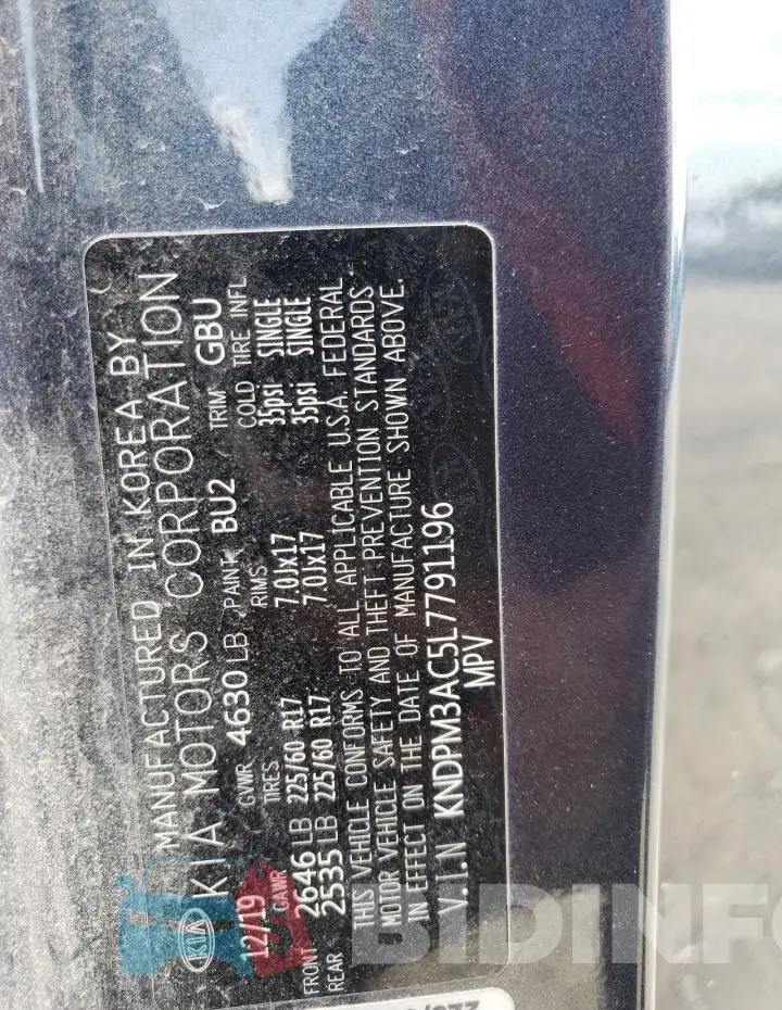 KNDPM3AC5L7791196 Photo# 12